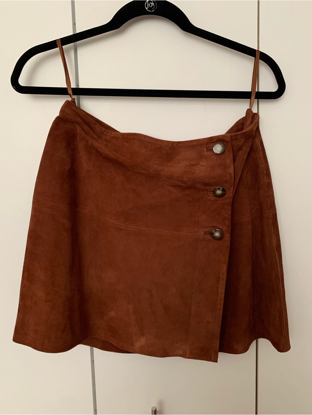 Sezane Mara Skirt in Goat Leather Hazelnut Brown Size 36 US 4